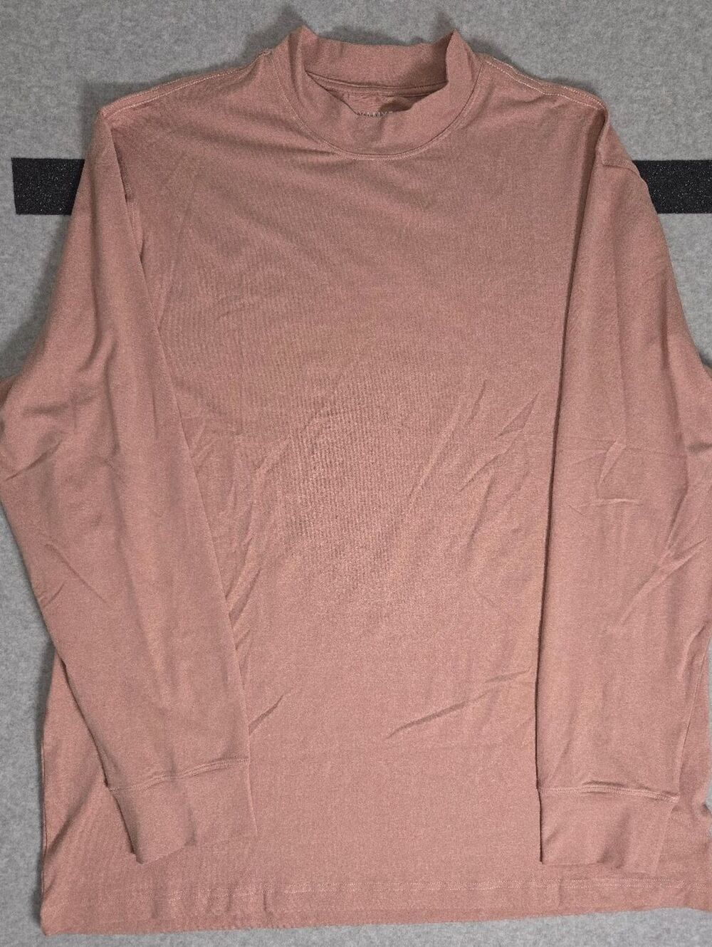Yamxdm Men's Long Sleeve Mock Neck Pullover Sweater in Dusty Rose